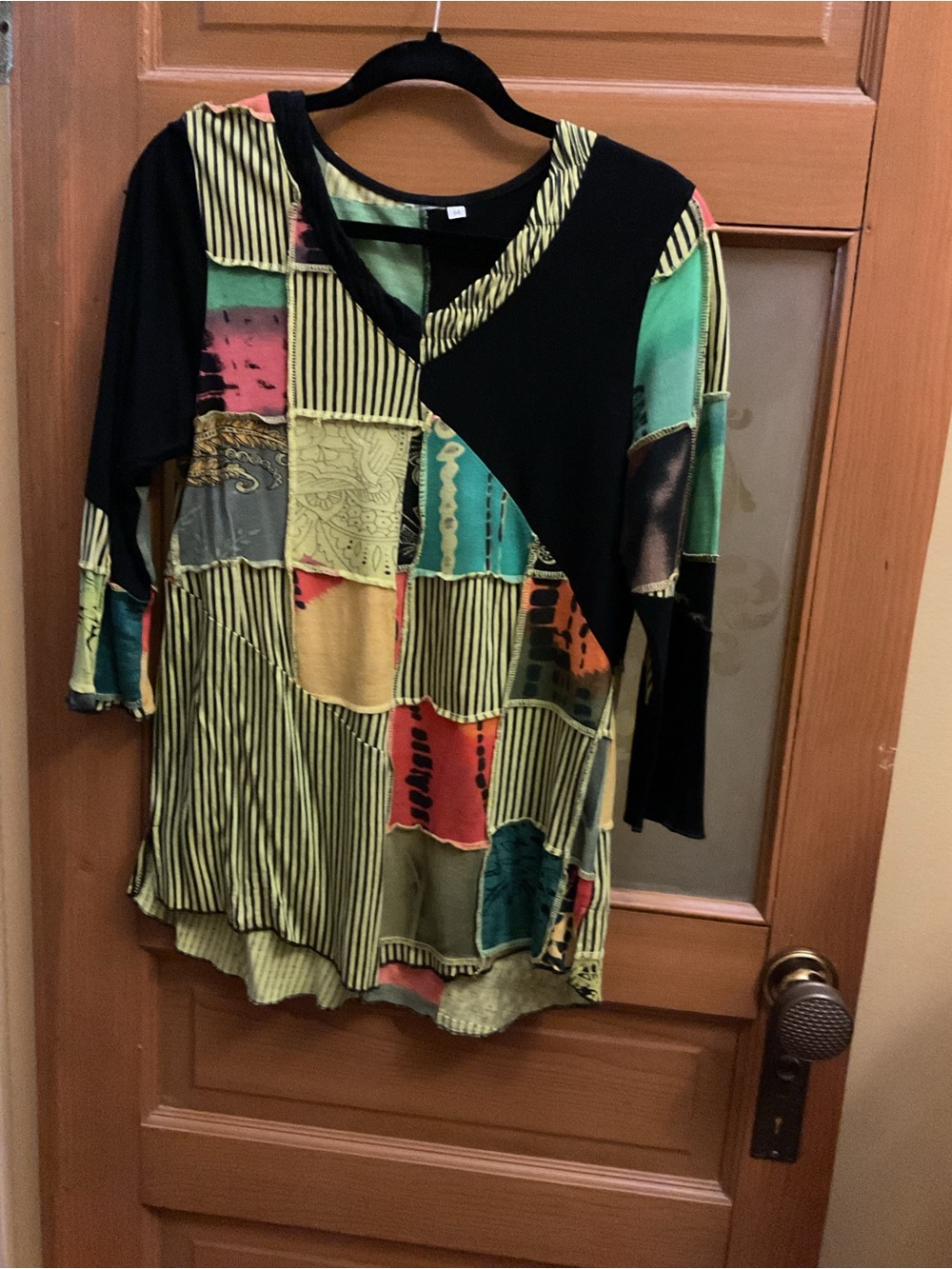 Boho Patchwork V-Neck Women’s Top